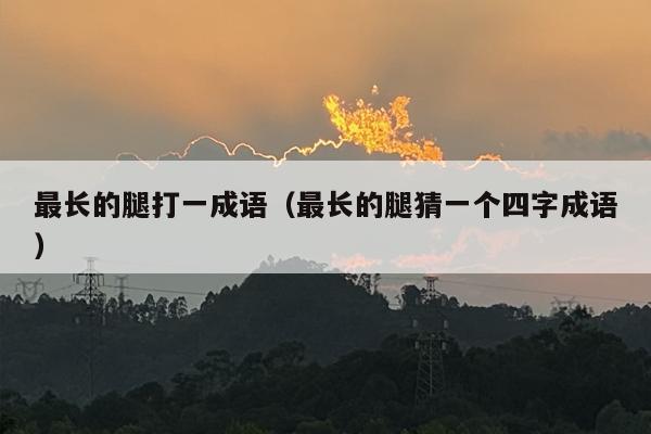 最长的腿打一成语（最长的腿猜一个四字成语）