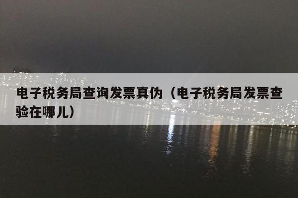 电子税务局查询发票真伪（电子税务局发票查验在哪儿）
