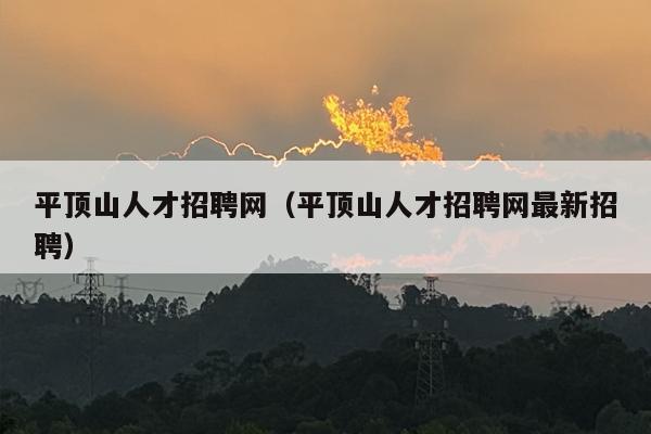 平顶山人才招聘网（平顶山人才招聘网最新招聘）