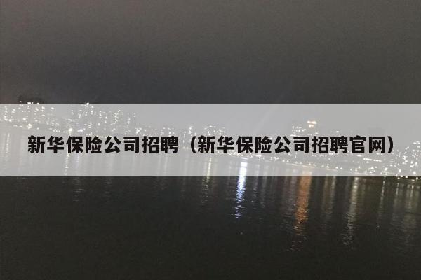 新华保险公司招聘（新华保险公司招聘官网）