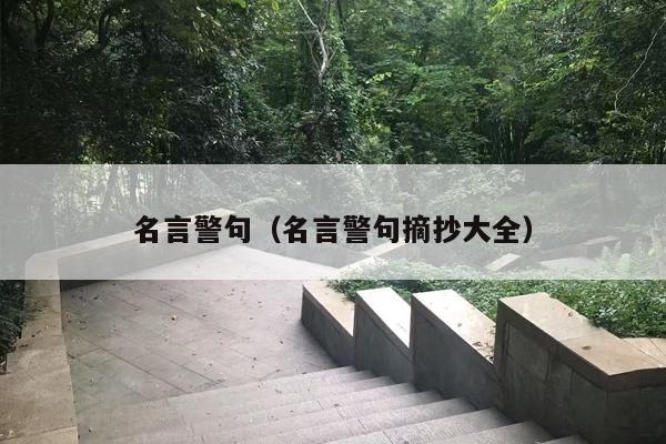 名言警句（名言警句摘抄大全）