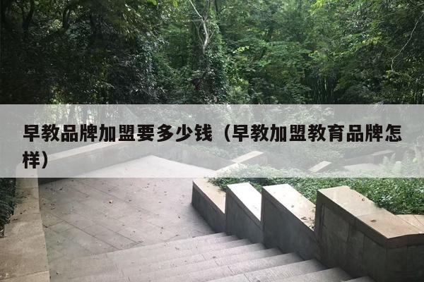 早教品牌加盟要多少钱（早教加盟教育品牌怎样）