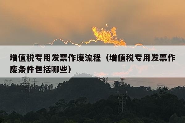 增值税专用发票作废流程（增值税专用发票作废条件包括哪些）
