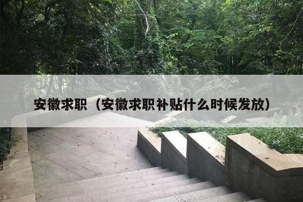 安徽求职（安徽求职补贴什么时候发放）