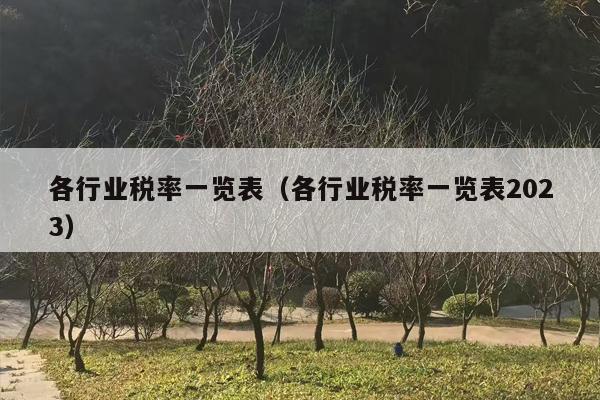 各行业税率一览表（各行业税率一览表2023）