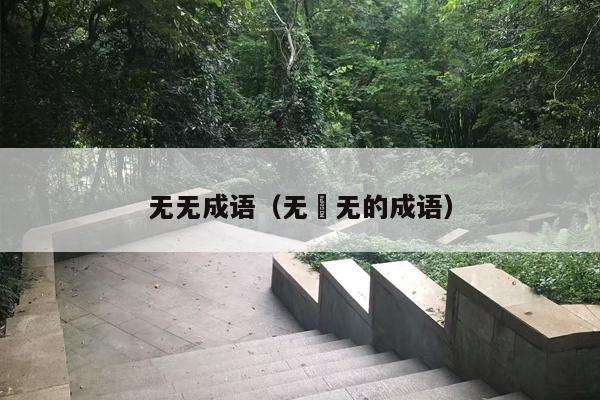 无无成语（无⋯无的成语）