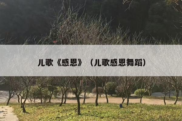 儿歌《感恩》（儿歌感恩舞蹈）