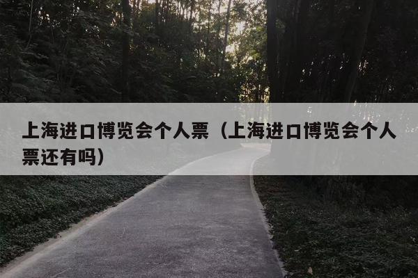 上海进口博览会个人票（上海进口博览会个人票还有吗）