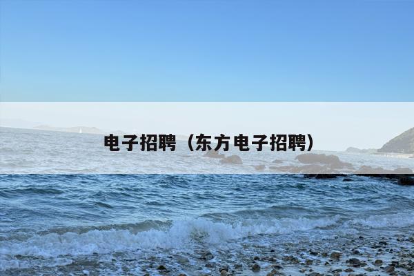 电子招聘（东方电子招聘）