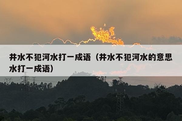 井水不犯河水打一成语（井水不犯河水的意思水打一成语）