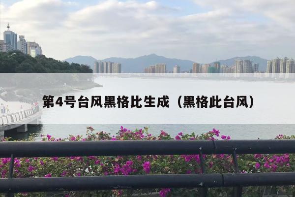 第4号台风黑格比生成（黑格此台风）
