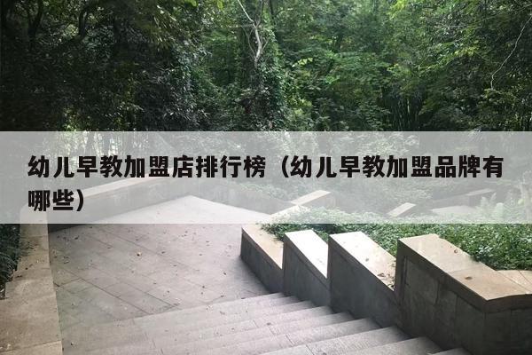 幼儿早教加盟店排行榜（幼儿早教加盟品牌有哪些）