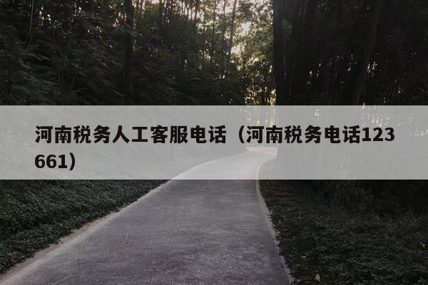 河南税务人工客服电话（河南税务电话123661）