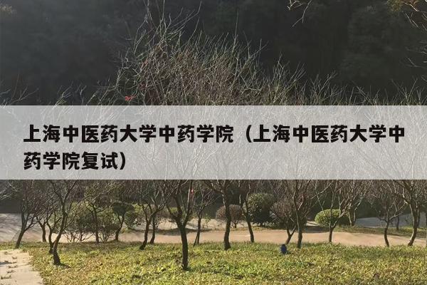 上海中医药大学中药学院（上海中医药大学中药学院复试）