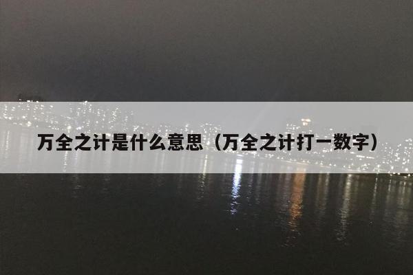 万全之计是什么意思（万全之计打一数字）