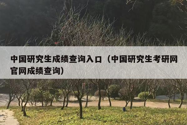 中国研究生成绩查询入口（中国研究生考研网官网成绩查询）