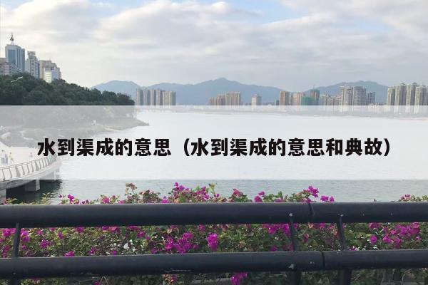 水到渠成的意思（水到渠成的意思和典故）