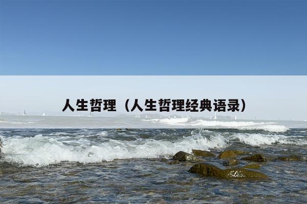 人生哲理（人生哲理经典语录）