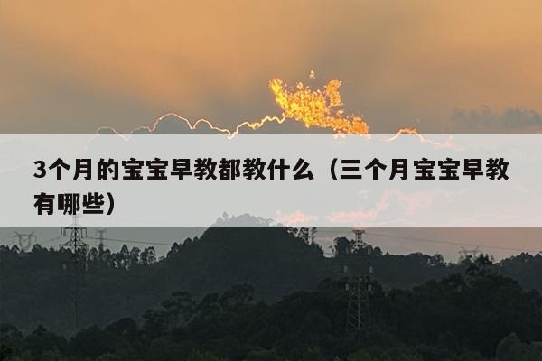 3个月的宝宝早教都教什么（三个月宝宝早教有哪些）