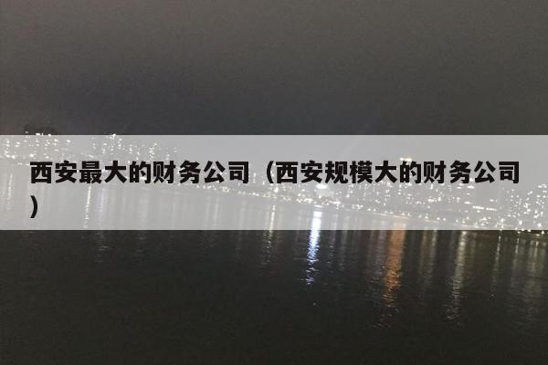 西安最大的财务公司（西安规模大的财务公司）