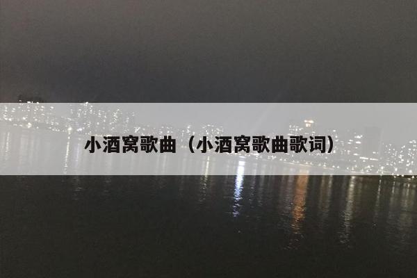小酒窝歌曲（小酒窝歌曲歌词）