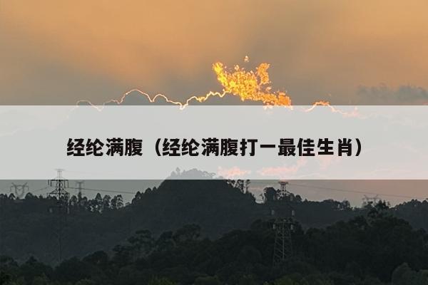 经纶满腹（经纶满腹打一最佳生肖）