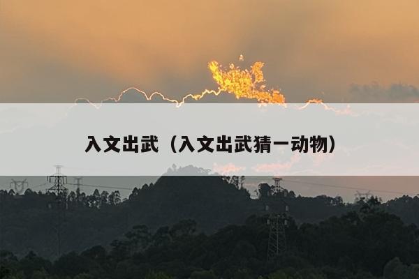 入文出武（入文出武猜一动物）