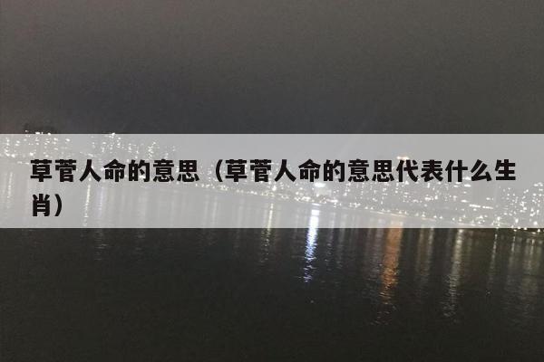 草菅人命的意思（草菅人命的意思代表什么生肖）
