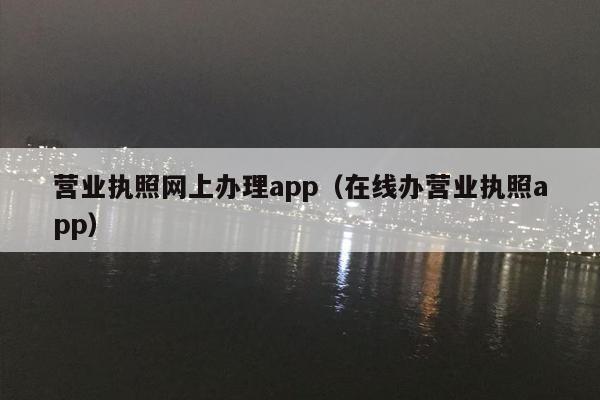 营业执照网上办理app（在线办营业执照app）
