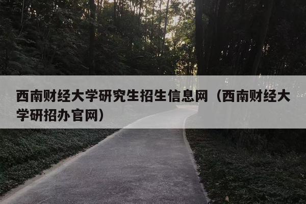 西南财经大学研究生招生信息网（西南财经大学研招办官网）