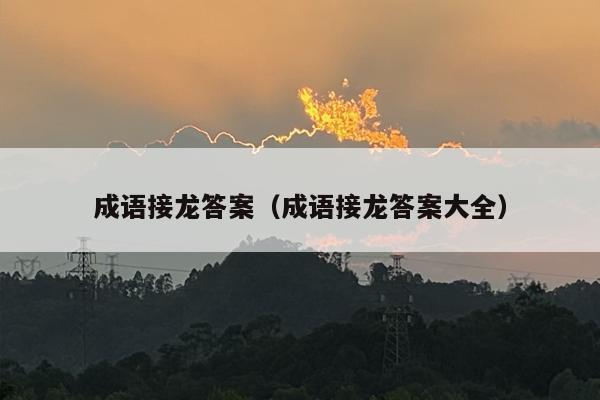 成语接龙答案（成语接龙答案大全）